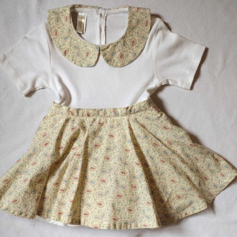 Cotton Peter Pan collar paisley dress 2T